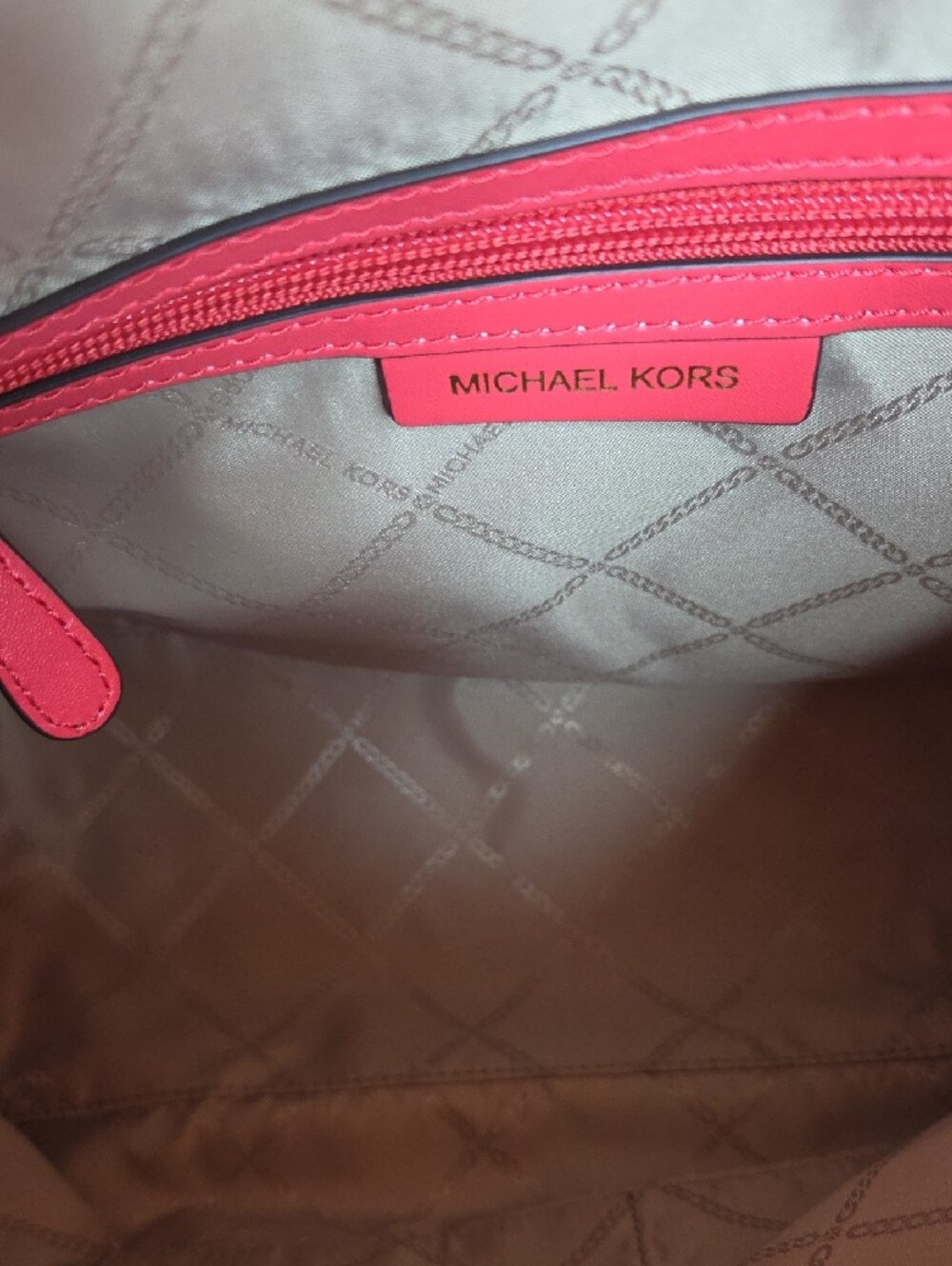 Michael Kors Maeve Large Hobo Bag Im Canvas Coral Pink Leather - Picture 9 of 14